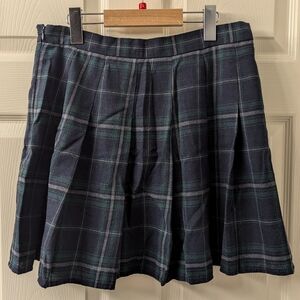 Pleated Plaid Skirt
